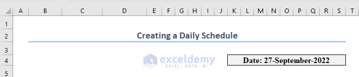 How to make a work schedule in Excel: first step-create a heading and enter "Date"
