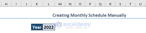 enter a title, such as Creating Monthly Schedule Manually