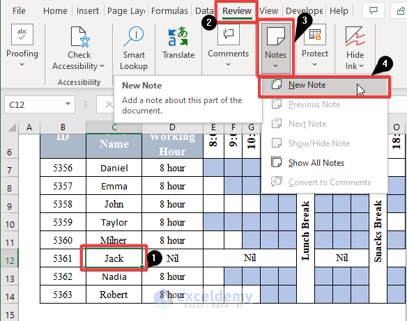 Creating a Daily Work Schedule in Excel