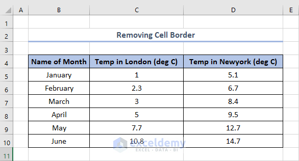 How to Remove Cell Border in Excel