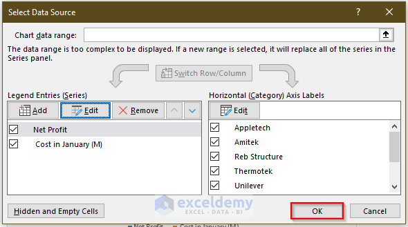 how to rename legend in excel