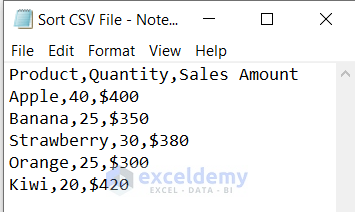 Sort CSV File Automatically with Columns in Excel