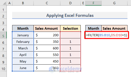 Apply Excel Formulas to Sort Column Chart in Descending Order