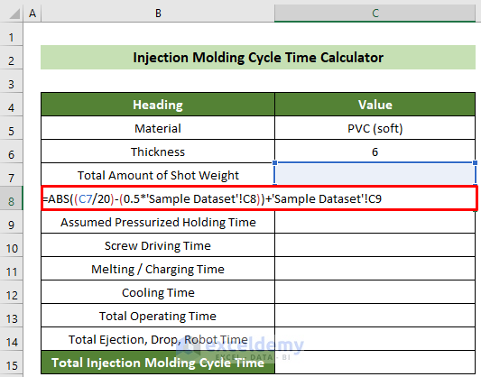 Formula to Calculate the Total Injection Time