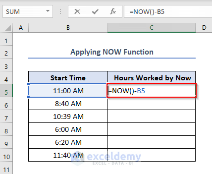 man hours calculation in excel