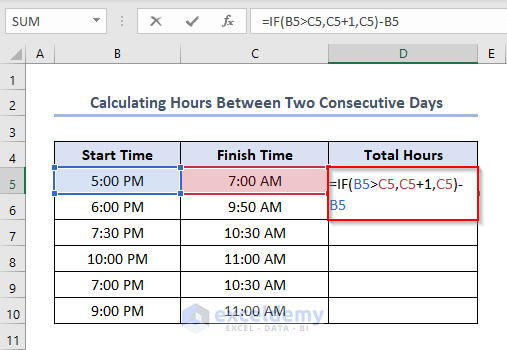 man hours calculation in excel