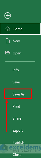 Choose the Save As Option
