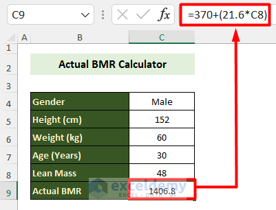 Calculating Actual BMR