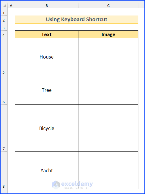 Using Keyboard Shortcut to Paste Image into Excel Cell from Clipboard