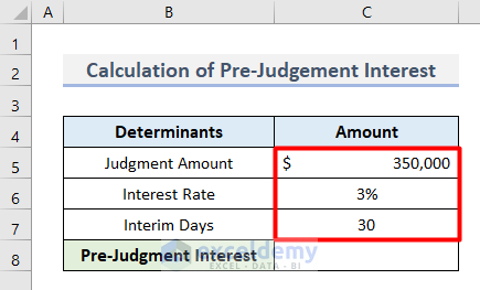 How to Calculate Pre-Judgement Interest in Excel