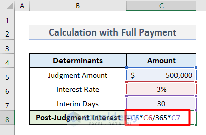 Post-Judgment Interest Calculator Excel 