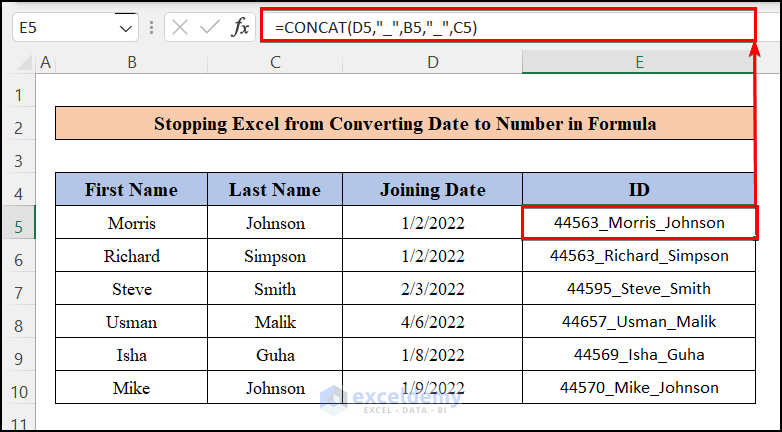  Excel is Converting Date to Number in Formula