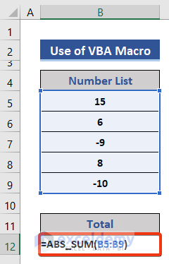 Customized VBA function to Sum Absolute Value