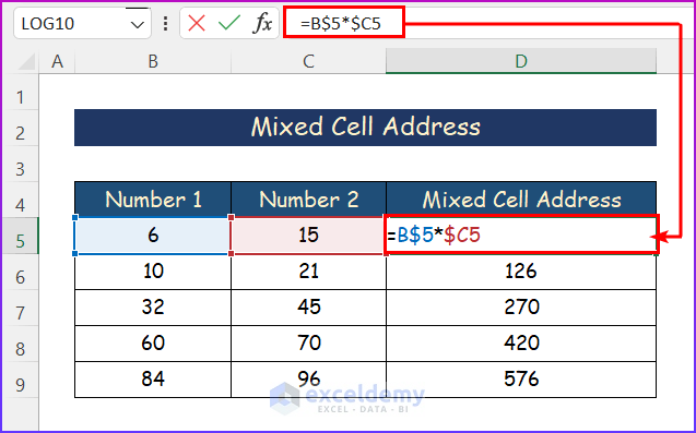 Mixed cell Address
