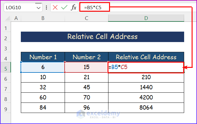 Relative Cell Address
