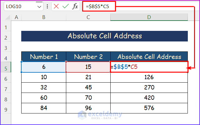 Absolute Cell Address