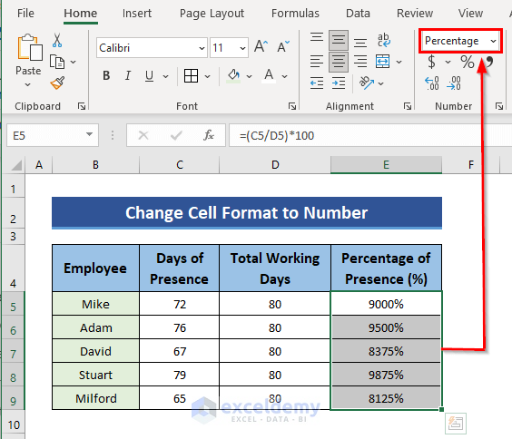 Change Format to Solve Why Are My Percentages Wrong in Excel