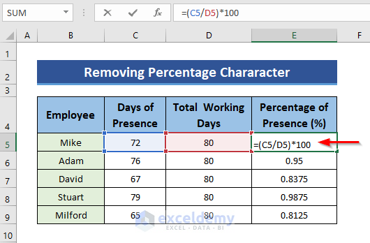 Edit Formula for fixing Why My percentages Are Wrong in Excel