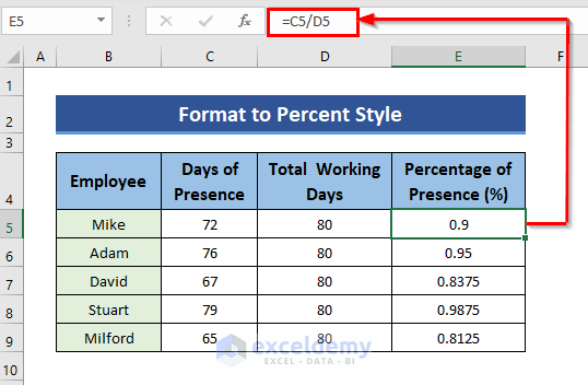 Percent Style to Fix Why My Percentages are Wrong in Excel