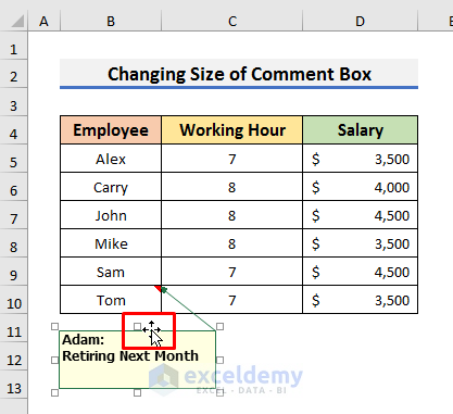 How to Change Size of Comment Boxes in Excel