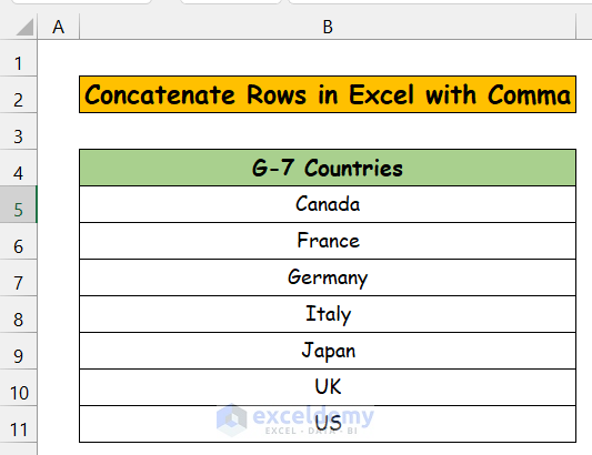 concatenate rows in excel with comma