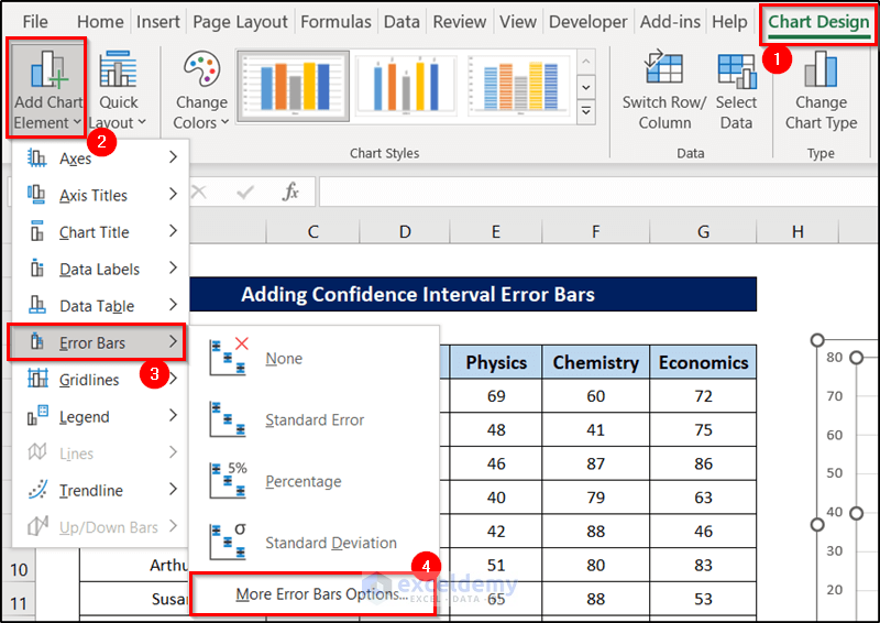 adding error bars before confidence interval error bars excel