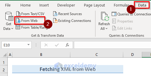 web url to convert XML to columns in excel