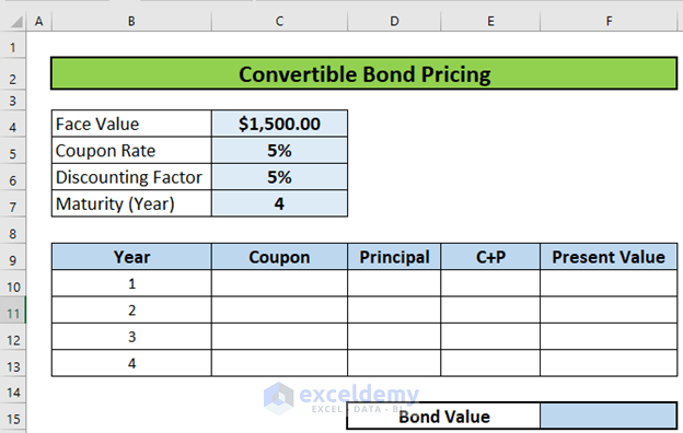 convertible bond pricing model excel
