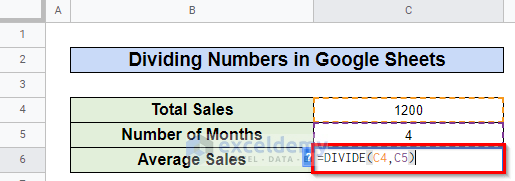 differences between excel and google sheets formulas in dividing numbers
