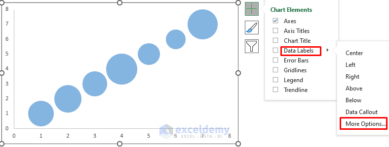 excel bubble chart categorical data step 6