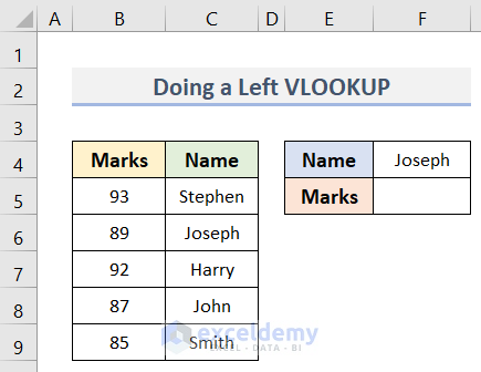 Apply CHOOSE Function with Array for Left VLOOKUP