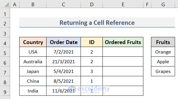 Assign CHOOSE Function with Array to Return a Cell Reference