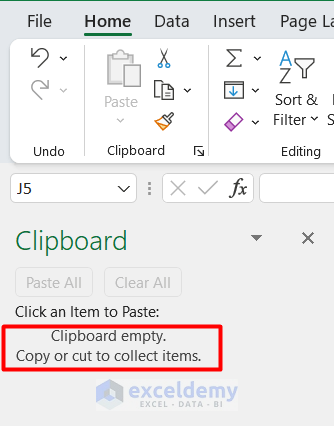 Clear Excel Clipboard when excel clipboard not working