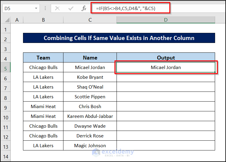 excel concatenate if condition of another column