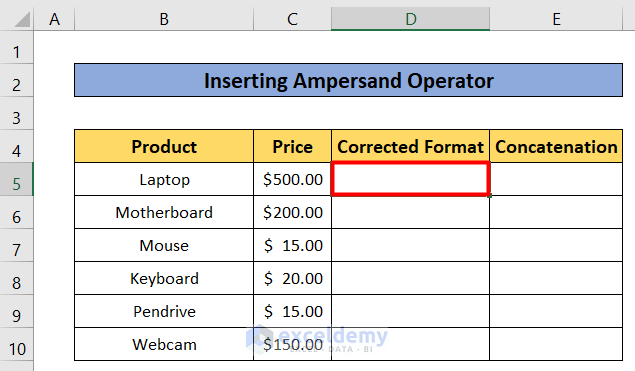 ampersand operator of excel concatenate keep text formatting 