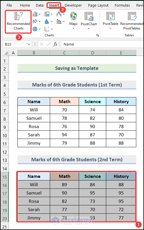 Inserting 2nd chart to copy chart without source data and retain formatting in Excel