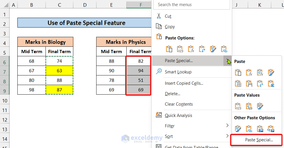 Copying Conditional Formatting with Relative Cells in Excel Using Paste Special Feature