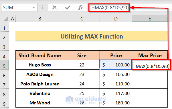 Inserting Formula to Use Excel Formula Not to Exceed a Certain Value