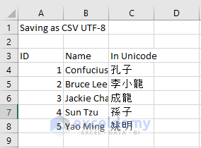 excel save as csv with commas utf-8