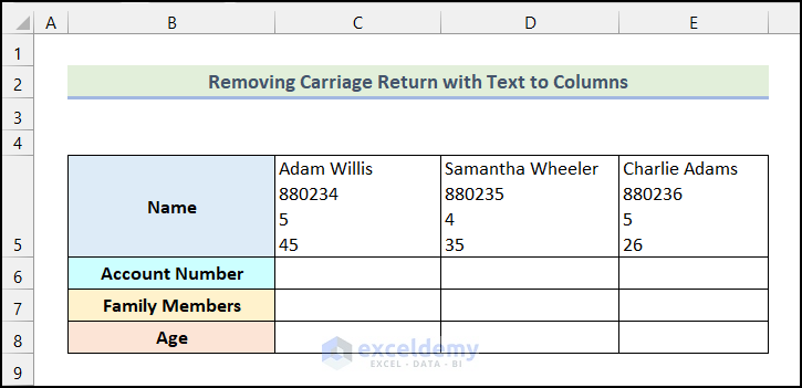 Removing Carriage Return with Text to Columns in Excel