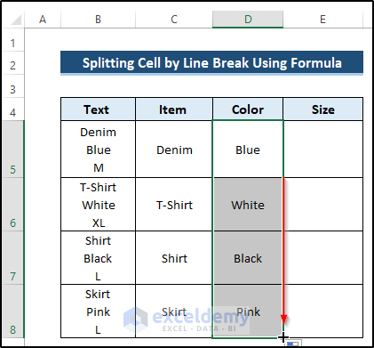 Split Cell by Line Break Utilizing Formula in Excel