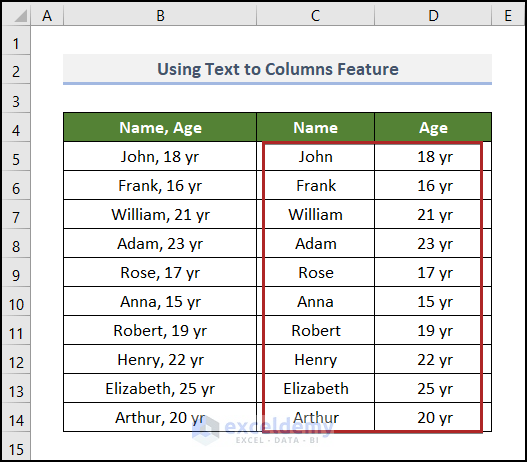 Using Text to Columns Feature to convert text to columns without overwriting in Excel