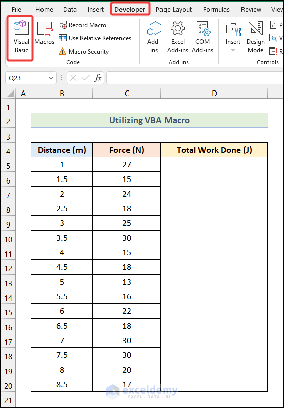 Utilizing VBA Macro to do Trapezoidal Integration in Excel