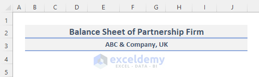 format of balance sheet of partnership firm in excel