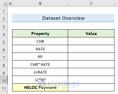 heloc payment calculator principal and interest excel