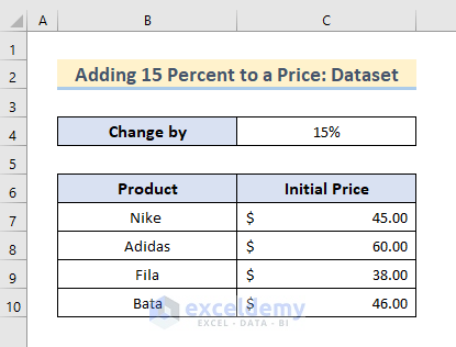  how to add 15 percent to a price in excel