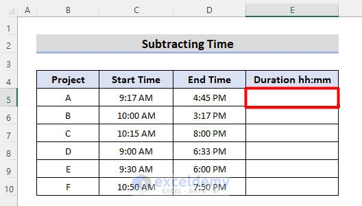 selecting an Excel cell