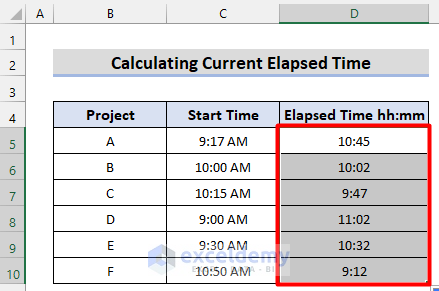 Calculating Current Elapsed Time