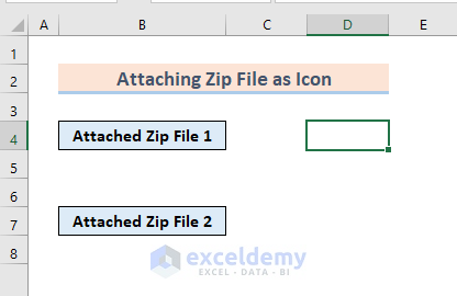 how to attach zip file in excel