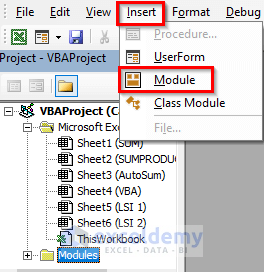 insert module to calculate billable hours in excel
